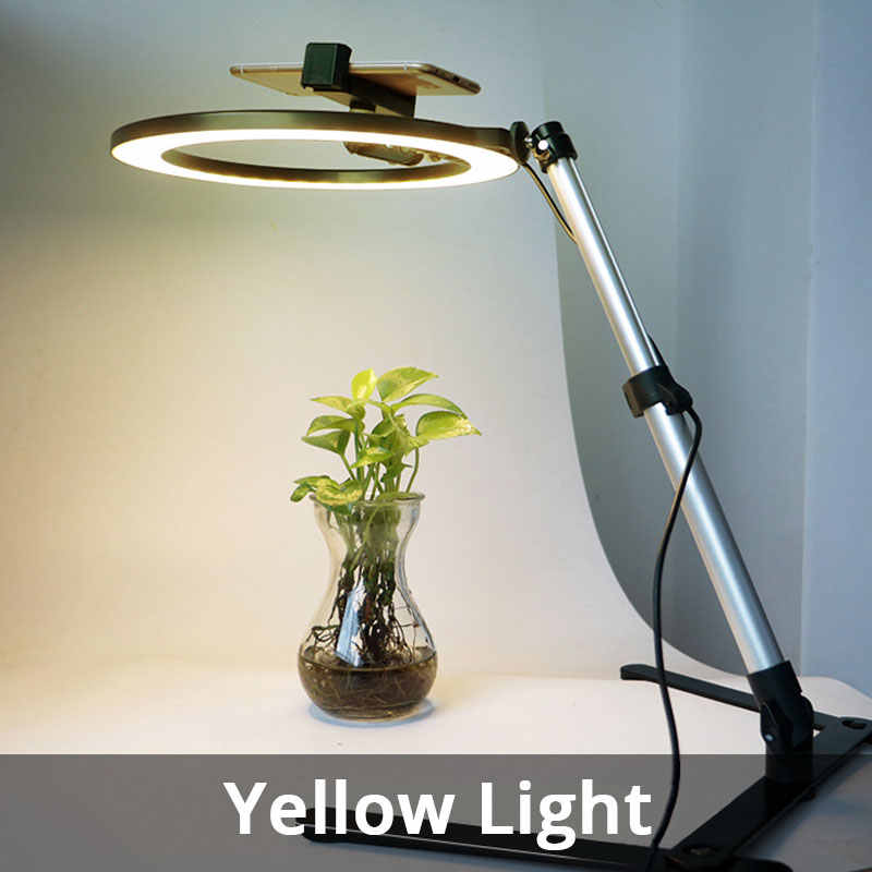 Φωτογραφικό Φωτιστικό Δαχτυλίδι Ring Light LED USB 26cm με 3 Χρώματα Φωτισμού, Dimmer, Stand & Βάση για Κινητό - Photo Lamp 